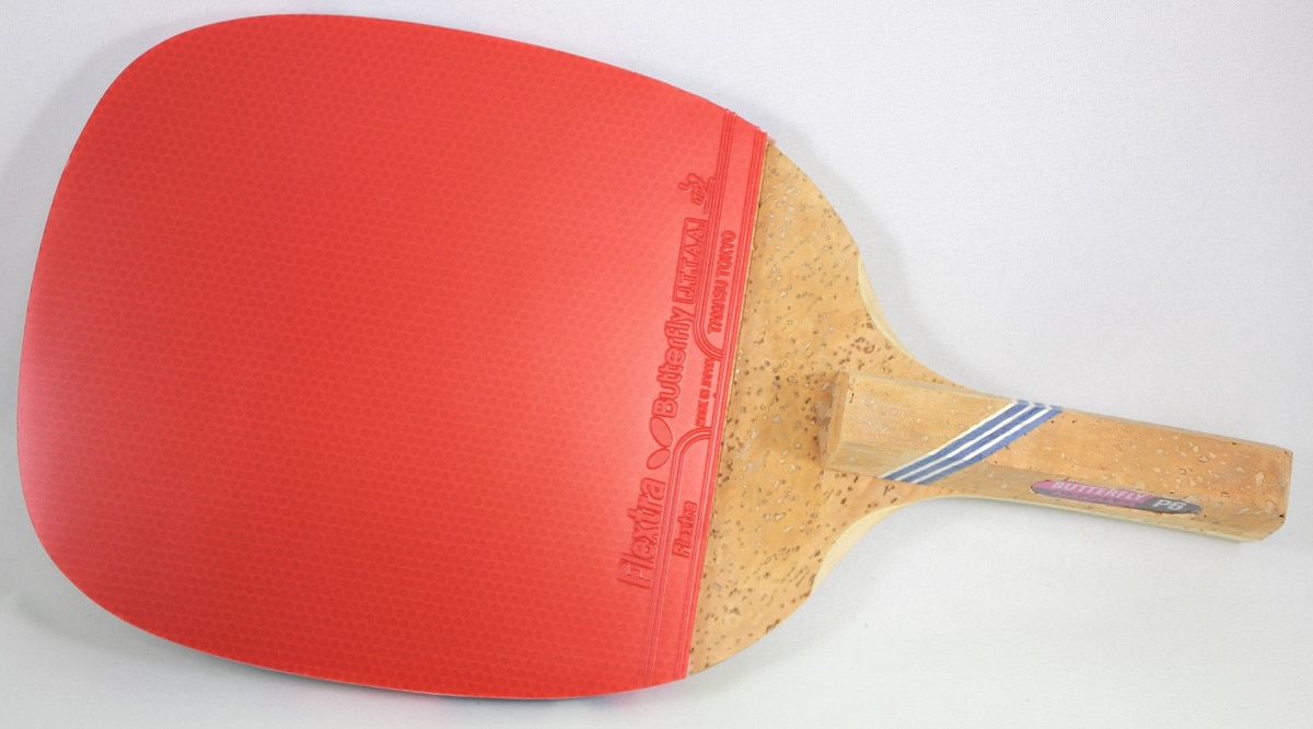 Butterfly Nakama P-6 Penhold Racket: Sideview of Full Blade